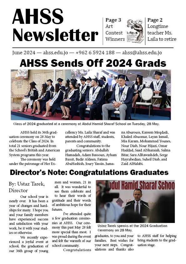 AHSS June Newsletter pg 1